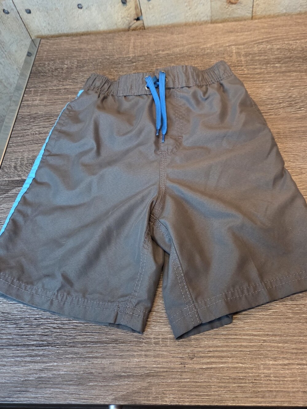 Kanu Surf Boys Swim Shorts - Boy’s Medium 5/6 Toddler Lined Gray Blue Summer